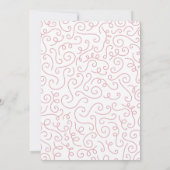 スワンの赤ちゃんシャワーバードクラウンコエッドピンク 招待状 (裏面)