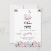 スワンアンドクラウン誕生日 招待状 (正面)