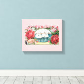 スワンアンドバラヴィンテージアートキャンバスプリント キャンバスプリント (インサイチュ (ウッドフロア))