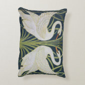 スワンアールヌーボー二羽スワン アクセントクッション (裏面(縦))