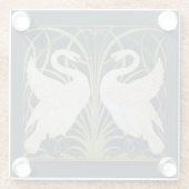 スワンアールヌーボー二羽スワン ガラスコースター (裏面)