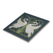 スワンアールヌーボー二羽スワン タイル (側面)