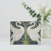 スワンアールヌーボー二羽スワン ポストカード (スタンド正面)