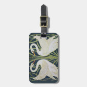 スワンアールヌーボー二羽スワン ラゲッジタグ (正面縦)