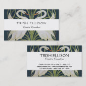 スワンアールヌーボー二羽スワン 名刺 (正面/裏面)