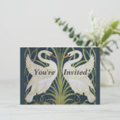 スワンアールヌーボー二羽スワン 招待状 (スタンド正面)