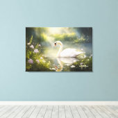 スワンインエレガント春サンシャイン キャンバスプリント (インサイチュ (ウッドフロア))