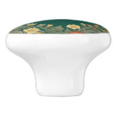 スワンウィリアムモリススタイル離れ向きティール(緑がかった色)グリーン セラミックノブ (側面)