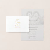 スワンウェディングRSVP食事選択フォイルカード 箔カード (ディスプレー)