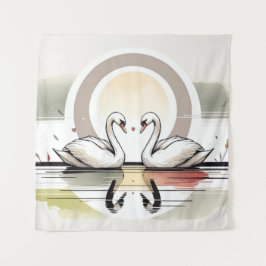 スワンエンブレイスアットデュスク タペストリー