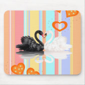 スワンオレンジハートストライプマウスパッド！マウスパッド マウスパッド (正面)