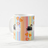 スワンオレンジハートストライプムグ コーヒーマグカップ (正面左)