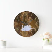 スワンオンサーレアルフラクタルウォーターウォールクロック ラージ壁時計 (ホーム)