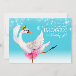 スワンオンレイクバレエ2ndバースデーアクア招待状 招待状