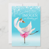 スワンオンレイクバレエ3rdバースデーアクア招待状 招待状 (正面)