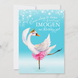 スワンオンレイクバレエ3rdバースデーアクア招待状 招待状