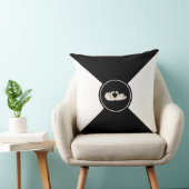 スワンカップルオンブラック&ホワイト装飾用クッション クッション (椅子)