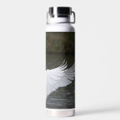 スワンカラーの熱ボトルと白鳥の写真 ウォーターボトル (背面)