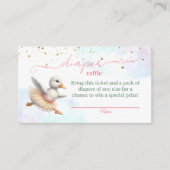 スワンガールベビーシャワーおむつラッフルチケット エンクロージャーカード (正面)