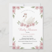 スワンガールベビーシャワー招待状 招待状 (正面)