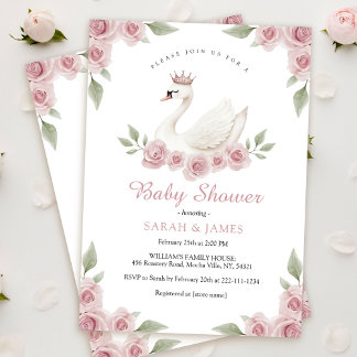 スワンガールベビーシャワー招待状 招待状