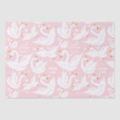 スワンガール誕生日名ピンクホワイト 薄葉紙 (正面)
