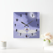 スワンキスをするズ スクエア壁時計 (ホーム)