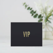 スワンキフェイク金ゴールドリーフフォイル「VIP」タイポグラフィ ポストカード (スタンド正面)