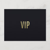 スワンキフェイク金ゴールドリーフフォイル「VIP」タイポグラフィ ポストカード (正面)