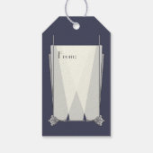 スワンキーアールデコインブルーギフトラベル ギフトタグ (裏面)