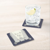スワンキーアールデコインブルー紙コースター スクエアペーパーコースター (インサイチュ)