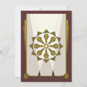 スワンキーアールデコインレッド結婚式招待状 招待状 (裏面)