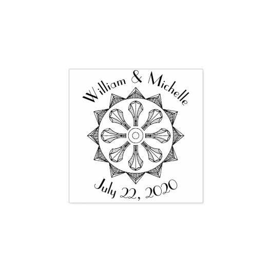 スワンキーアールデコ木製アナウンススタンプ ラバースタンプ (インプリント)