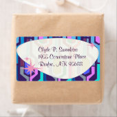 スワンキーパターンおもしろいレトロルクスアートデザイン ラベル (インサイチュ)