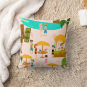 スワンキープールパーティーイラストレーション クッション (ブランケット)