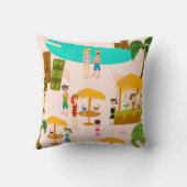 スワンキープールパーティーイラストレーション クッション (裏面)