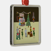 スワンキーヴィンテージマンガホリデーパーティアート メタルオーナメント (右)