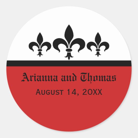 スワンキー（紋章の）フラ・ダ・リシール，赤 ラウンドシール (正面)