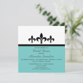 スワンキー（紋章の）フラ・ダ・リブライダルシャワー招待状アクア 招待状 (スタンド正面)