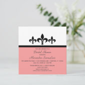 スワンキー（紋章の）フラ・ダ・リブライダルシャワー招待状ピンク 招待状 (スタンド正面)