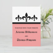 スワンキー（紋章の）フラ・ダ・リ招待状、ピンク 招待状 (スタンド正面)