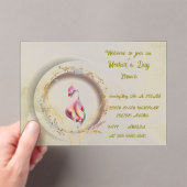 スワンシックなマザーパーティー アクリル招待状 (インサイチュ (ポータブル))