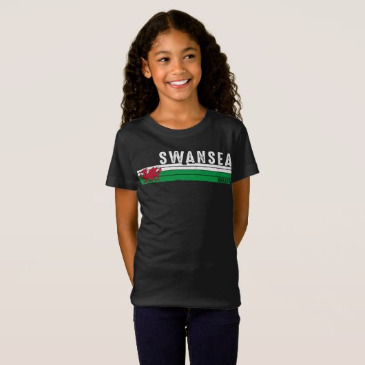 スワンシーウェールズ沿岸チャーム Tシャツ (正面フル)
