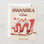 スワンシー・ウェールズ・ドラゴンのポスター ポストカード (正面/裏面)