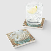 スワンジュエルトーンステンドグラス#1 ストーンコースター (横)