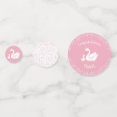 スワンス赤ちゃんシャワーバードクラウンテーマピンク コンフェッティ (裏面)