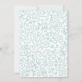 スワンス赤ちゃんシャワーバードクラウン付きテーマティール（緑がかった色） 招待状 (裏面)