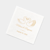 スワンズが記念日を結婚守る 箔ナプキン (左)