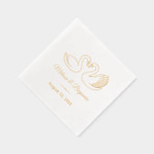 スワンズが記念日を結婚守る 箔ナプキン (右)