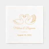 スワンズが記念日を結婚守る 箔ナプキン (正面)